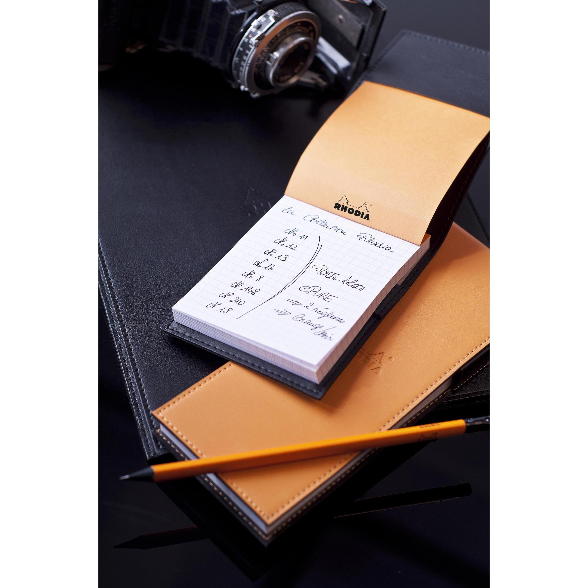 Thumbnail - Rhodia, Heft + Block, Blockhülle 95x130 schw. (95 x 130 mm, Kariert, Harter Einband)