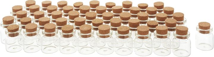 VBS XXL Mini Gläschen mit Korken, 50 Stück, Ø 2 cm, H 3 cm, ca. xx ml