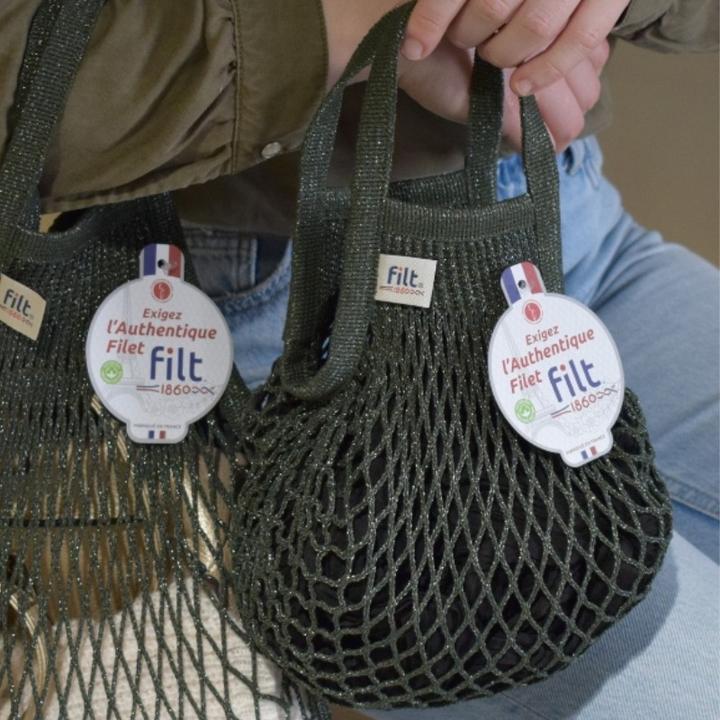 Actual product image Filt - Einkaufsnetz mit kurzen Henkel khaki glitter