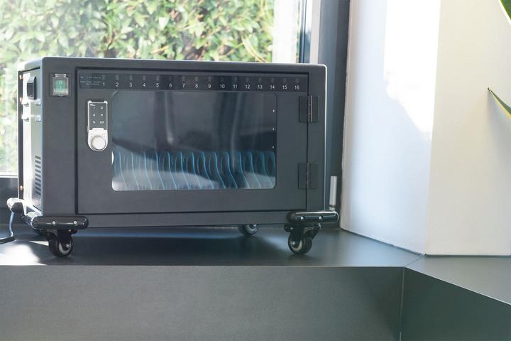 Actual product image Digitus Mobile charging cabinet, 14", USB-C, electr. PIN key, 16 charging stations, fan, 384 x 550 x 375 mm