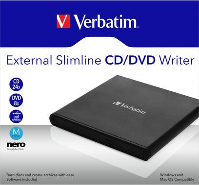 Actual product image Verbatim External slimline CD-DVD burner (DVD writer)