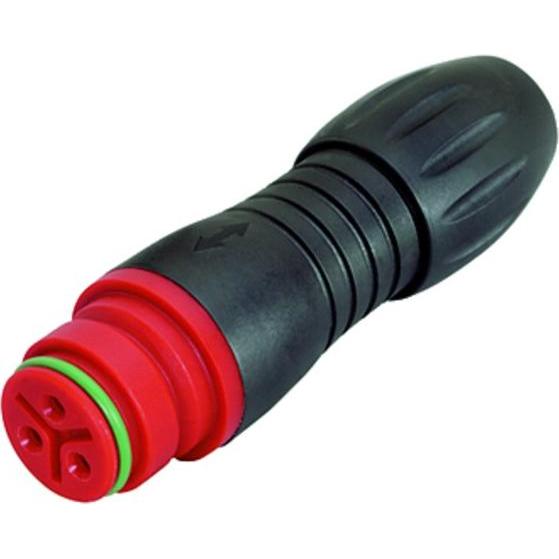 Schubiger Serie 720 8 pole female connector, Elektronikkabel + Stecker, Schwarz, Rot