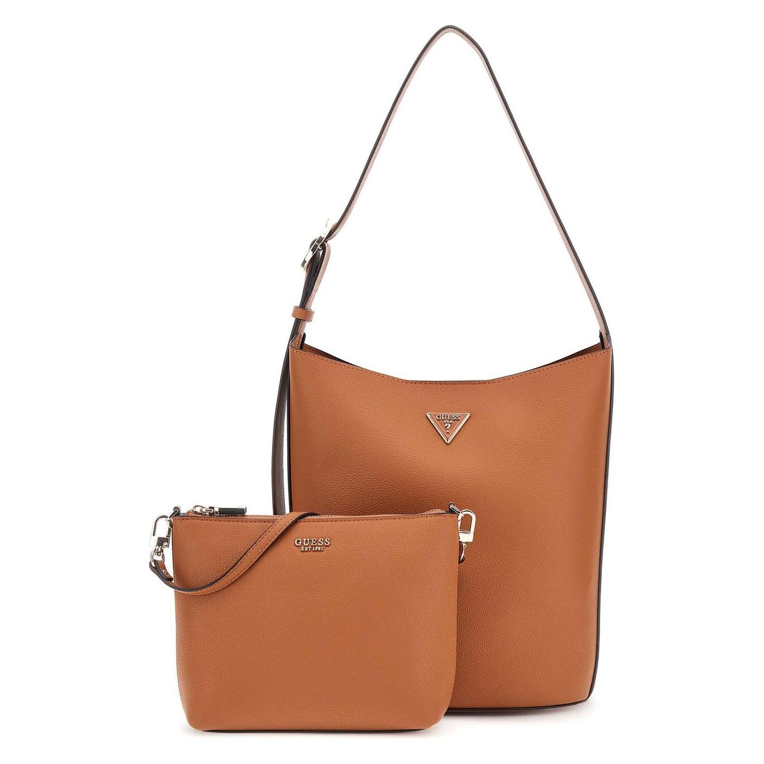 Guess, Damen, Handtasche, Meridian Ii Bucket Bag, Braun