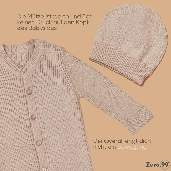 Immagine prodotto Zero.99 Set neonato 5 pezzi. - Coperta, tutina con bottoni, guantini, scarpine, cappellino, caldo beige (50, 56, 62, 68)
