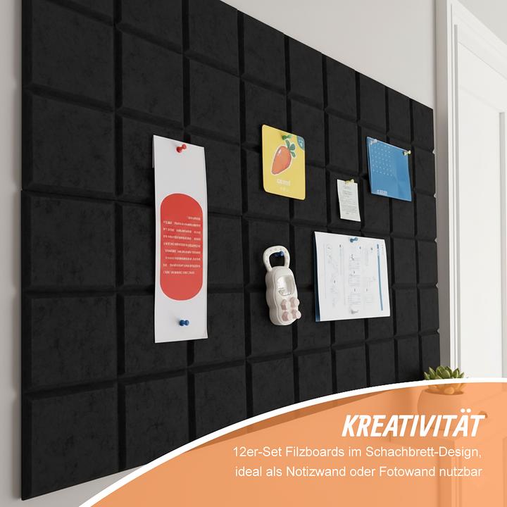 Produktbild Relaxdays 12x Filzpinnwand (Pinnwand, 30 x 10 cm)
