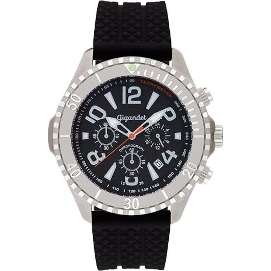 Gigandet, Orologio da polso, Analoge Taucher-Chronographenuhr mit Datumsfunktion und Stoppuhr, Nero, (Cronografo)