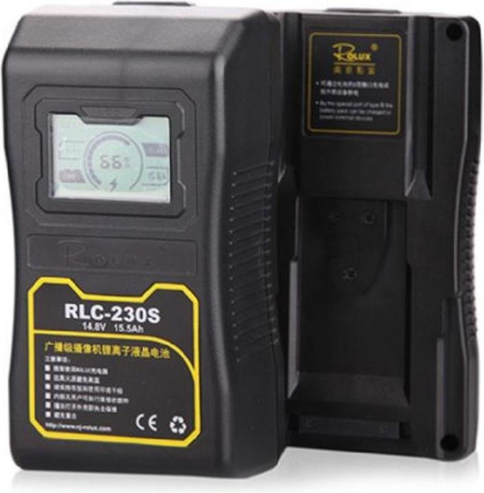 Actual product image Rolux V-Mount Battery RLC-230S 230Wh 14.8V 15500mAh (1 pcs., 15500 mAh, Chargers without battery)
