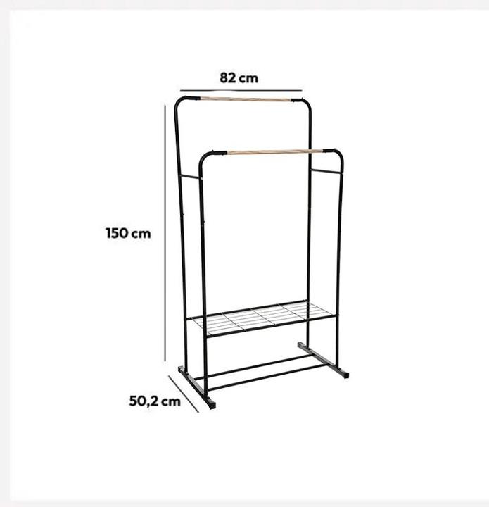 Produktbild 5Five Kleiderständer aus Metall - Schwarz - 80 x 50 x 150 cm