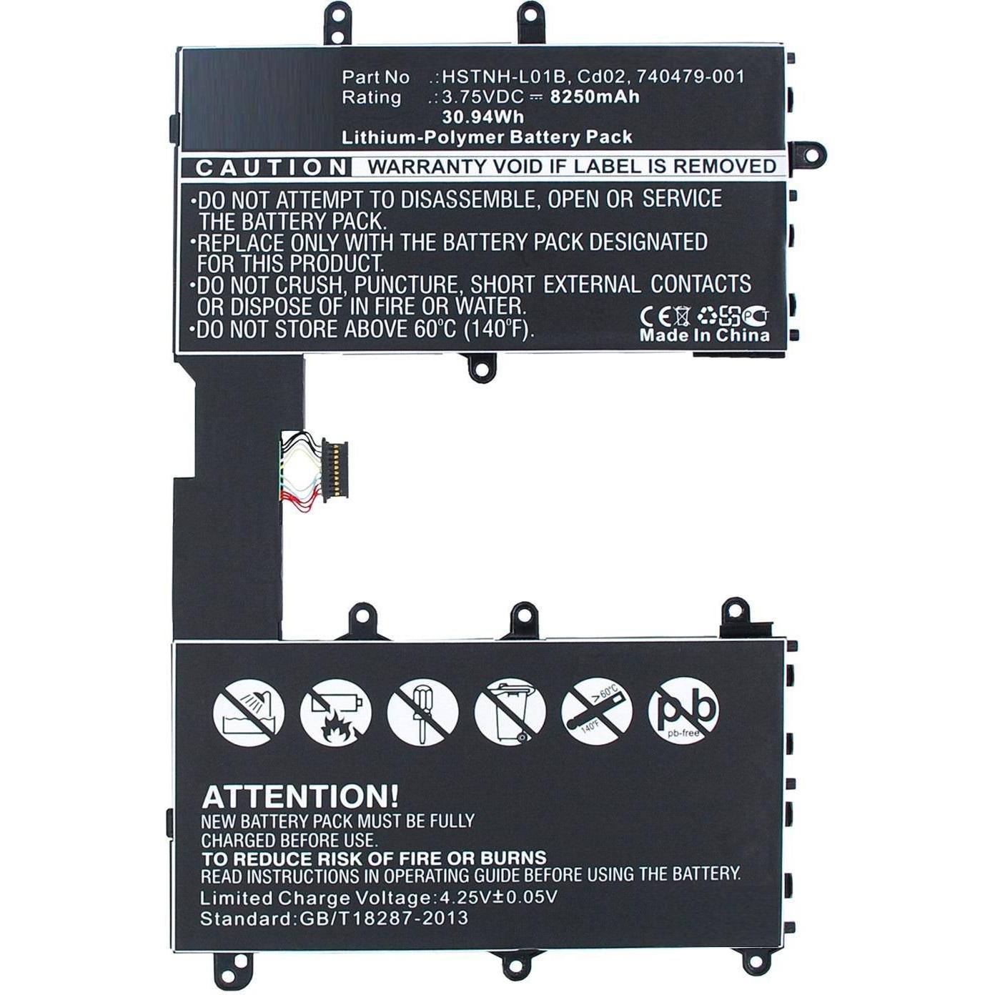 CoreParts Laptop Battery for HP (1 Zellen, 8250 mAh), Notebook Akku, Schwarz