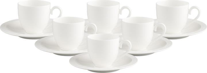 Produktbild Villeroy & Boch White Pearl Espressotassen mit Untertassen (70 ml, 6x)