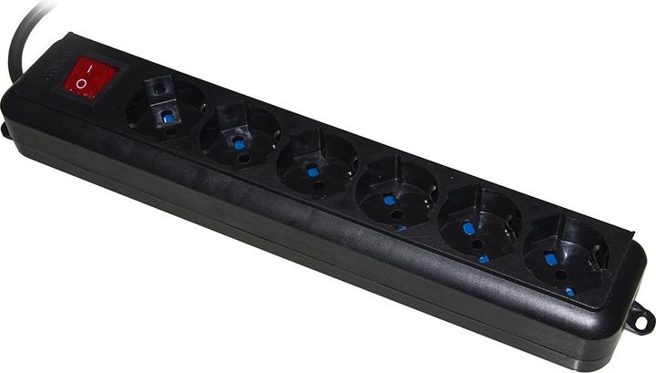 Produktbild Presa Multipla 6 Schuko Con Interruttore Cavo 1,5mt Nera (6 x, CEE 7/3, 1.50 m)