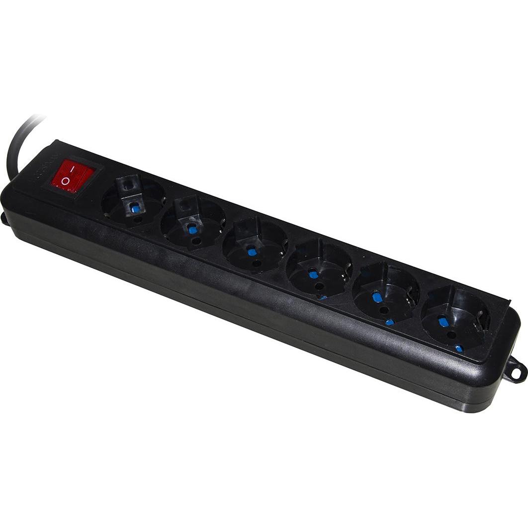 Link, Steckdosenleiste, Presa Multipla 6 Schuko Con Interruttore Cavo 1,5mt Nera (6 x, CEE 7/3, 1.50 m)
