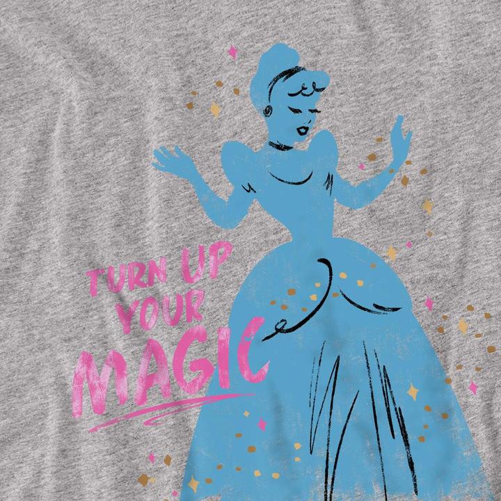 Actual product image Cinderella Unisex Adult Turn Up Your Magic T-Shirt (M)