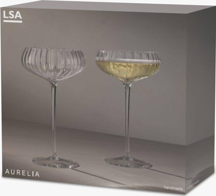 Actual product image LSA Set of 2 Aurelia champagne bowls 300ml Clear optics (30 cl, 2 Glasses, Champagne glasses)