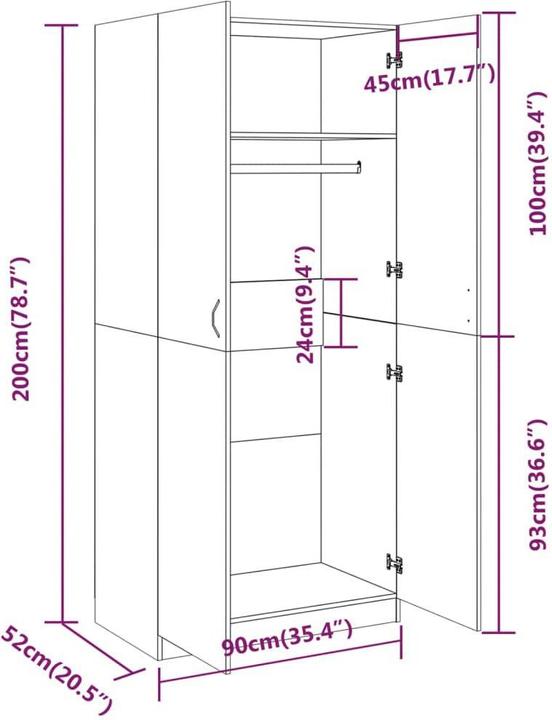 Immagine prodotto vidaXL Aylmar (90 x 52 x 200 cm)