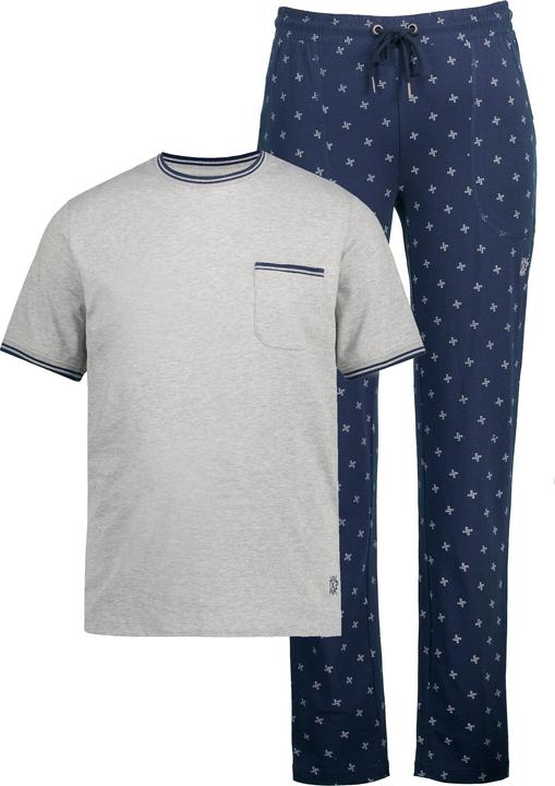 Produktbild JP1880 Schlafanzug, Zweiteiler, T-Shirt mit Minimal-Muster, lange Hose (3XL)