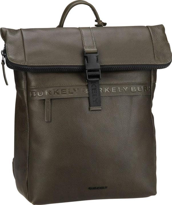 Actual product image Burkely Minimal Mason Unisex Rolltop Backpack - 14 inch laptop compartment - Green (21 l)