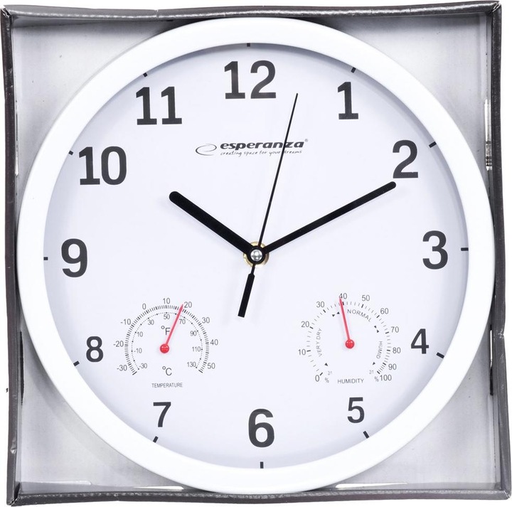 Actual product image Esperanza wall clock Lyon black (EHC016K) (25 cm)