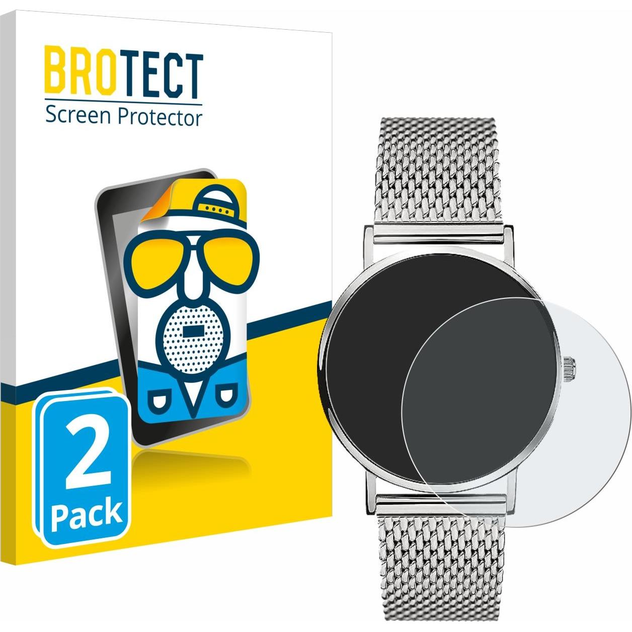 BROTECT Entspiegelungs-Schutzfolie Displayschutz Matt, Smartwatch Schutzfolie, Grau