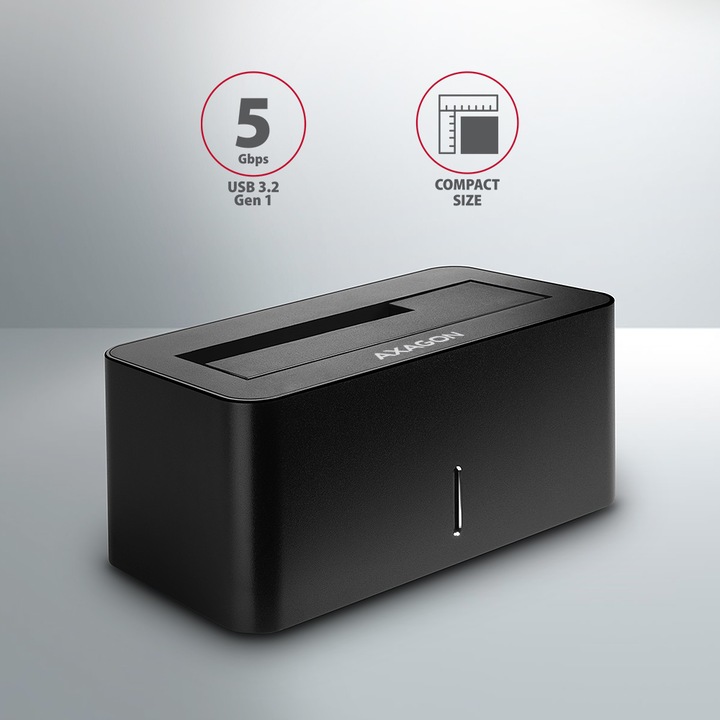 Produktbild Axagon ADSA-SN Speicherlaufwerk-Docking-Station USB 3.2 Gen 1 (3.1 Gen 1) Type-A Schwarz (3.5")