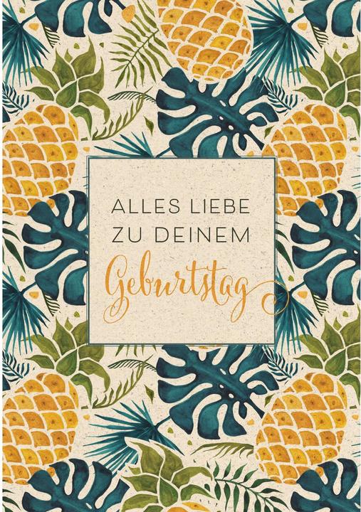 Birthday Card Pineapple 17.5 x 12.2 cm (1 pcs.)