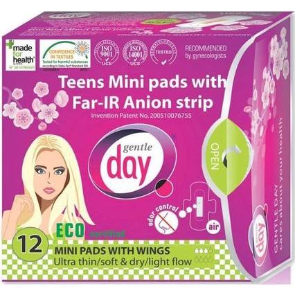 Thumbnail - Gentle Day, Binden, Mini -Hygiene -Sanitärservietten mit Anionengürtel (Teenager) 12 Stcs - sanfter Tag (1 x, Damenbinde...
