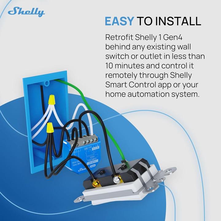Actual product image Shelly 1 Gen4 (Switch actuator)