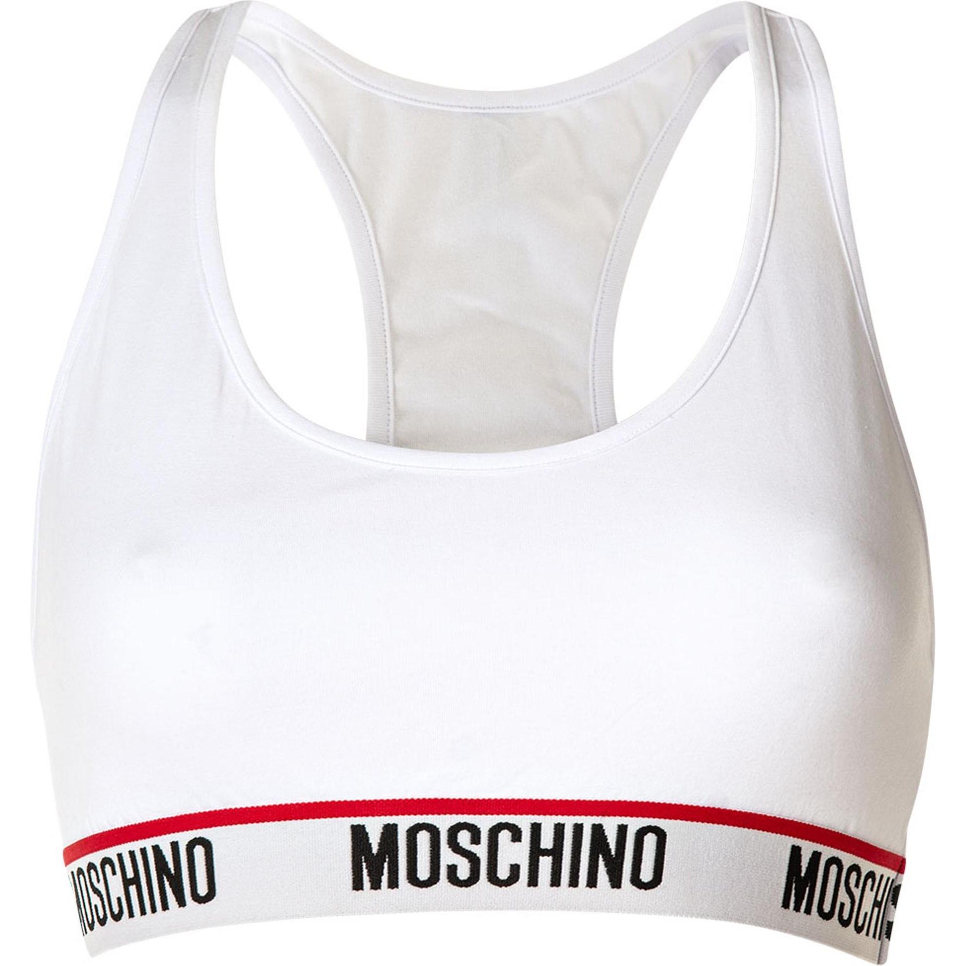 Moschino, BH, Bustier Sportlich Bequem sitzend, Weiss, (M)