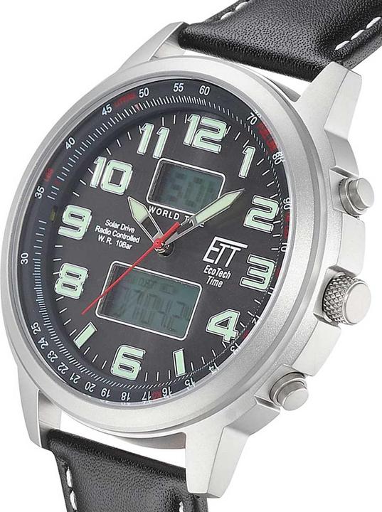 Image du produit ETT EGS-11301-22L Solar Drive Montre radio Hunter II Chronographe pour hommes (Montre radio-pilotée, Chronographe, 48 mm)