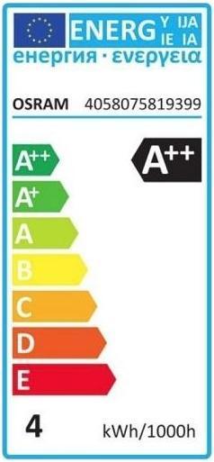 Label énergétique Osram LED Base Classic P (E14, 470 lm, 3x)