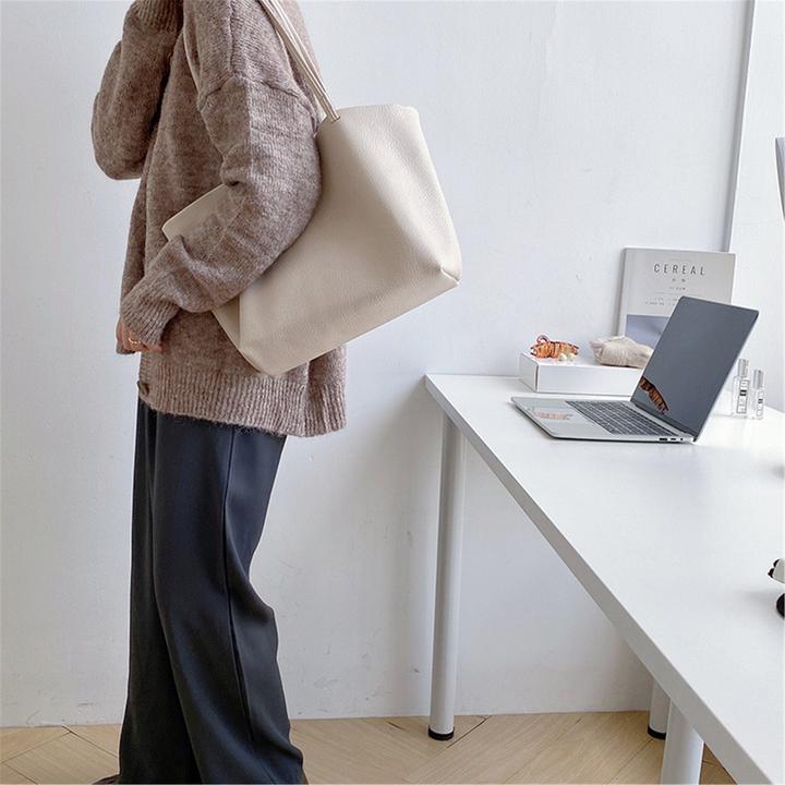 Immagine prodotto Only-Bags.Store Borsa a tracolla in pelle vegana, tote bag in morbida pelle di velluto a coste, shopping bag
