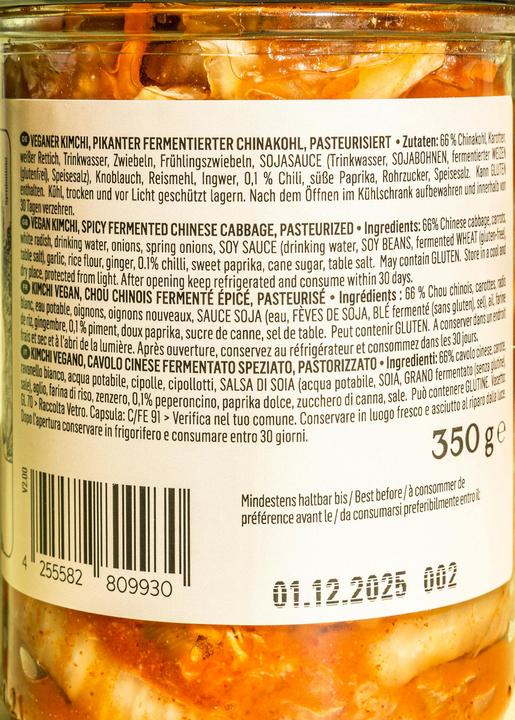 Nährwerte und Zutaten KoRo Kimchi (350 g)
