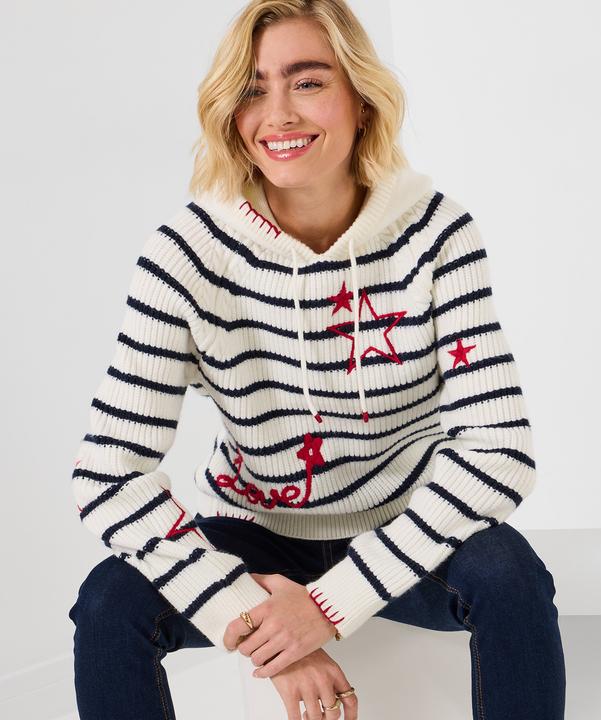 Produktbild Joe Browns Stripe Knitted Embroidered Hoody (46)