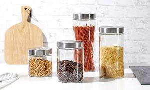 Ritzenhoff & Breker "VIO" storage jar, round, 1.2 litre, made of glass, with stainless steel screw-top lid (1.20 l)