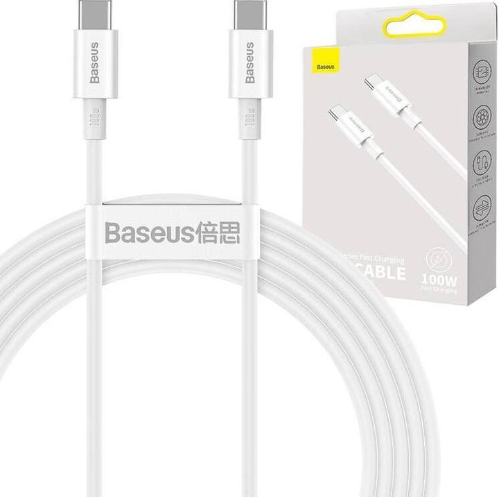 Productafbeelding Baseus Superior Serie Kabel USB-C naar USB-C, 100W, 2m (wit) (2 m, USB 3.2 Gen 1, 100 W)