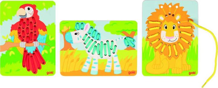 Produktbild Goki Schnürpuzzles aus Holz (3 Teile)