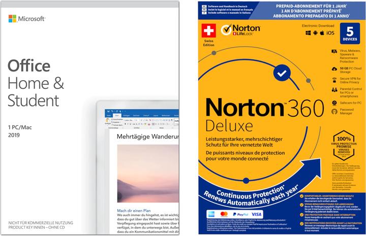 Image du produit Microsoft Office Home & Student 2019 y compris Norton 360 Deluxe