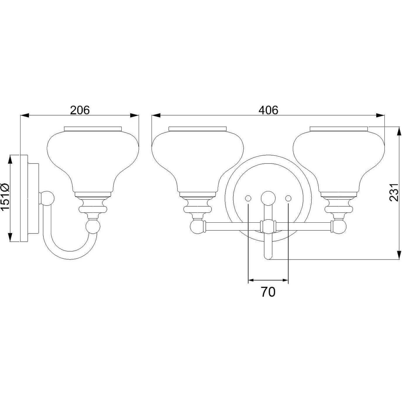 Thumbnail - Elstead Lighting, Wandleuchte + Deckenleuchte, Ainsley LED Wandleuchte G9 2-fach Poliertes Chrom IP44 (640 lm, G9)