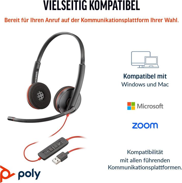Produktbild Poly Blackwire C3220 UC (Kabelgebunden, USB-A, Unify)