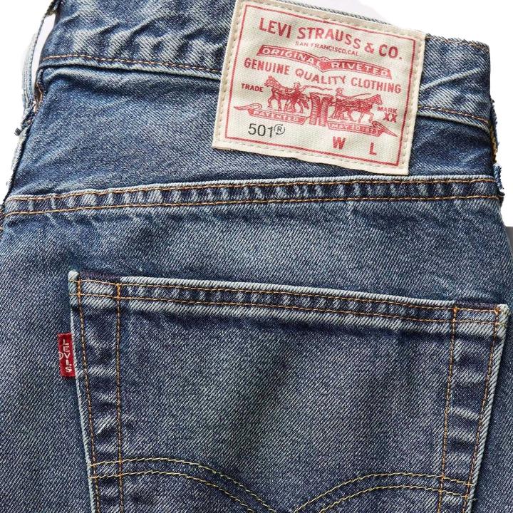Actual product image Levis Mens 501 Original Help Me Out Circular Recycled Jeans (40)