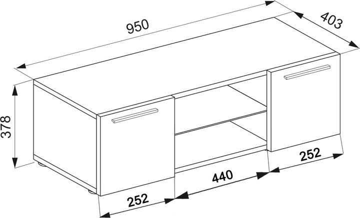 Productafbeelding VCM Houten TV-Muur Lowboard TV Kabinet Jusa (95 x 36 x 40 cm)