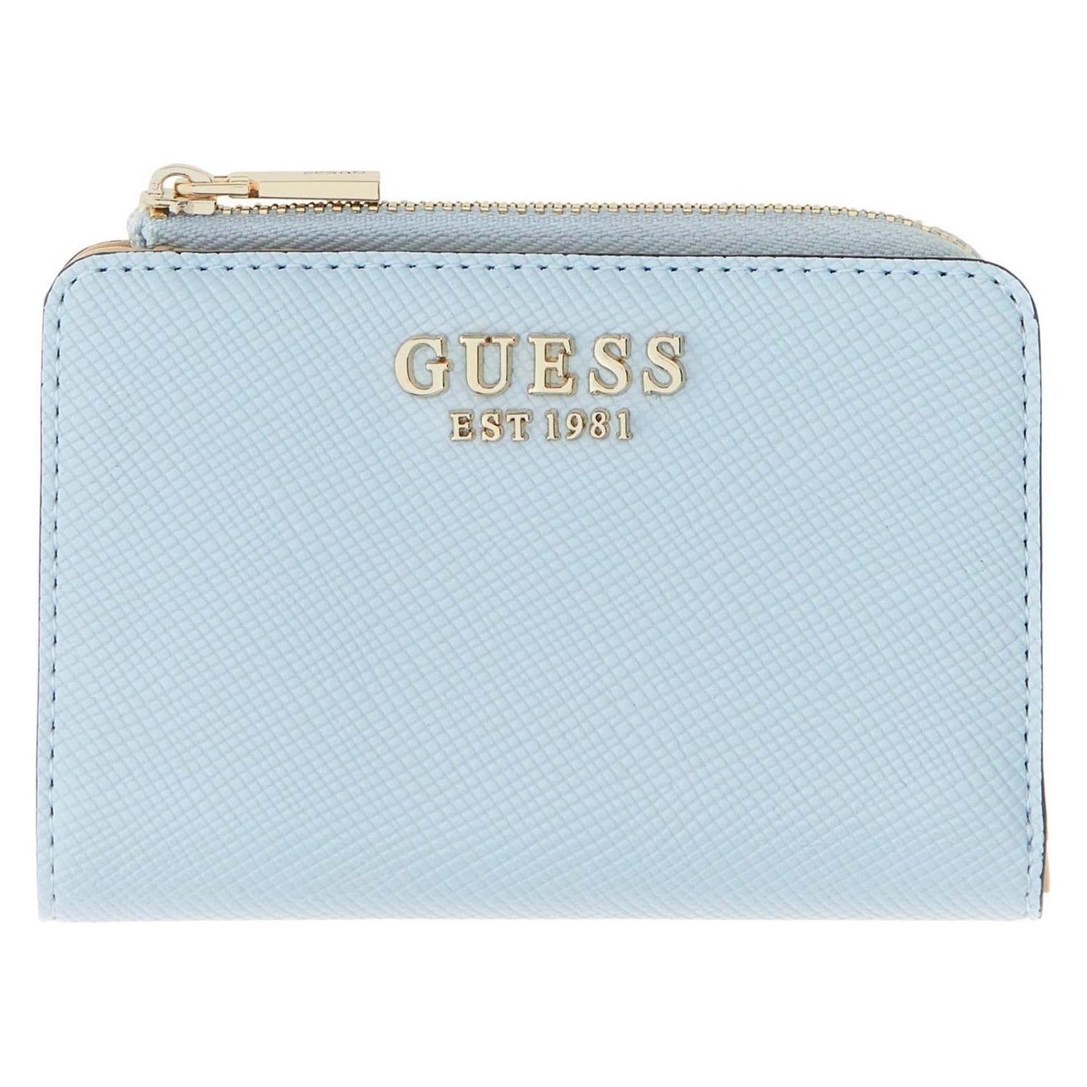 Guess, Damen, Portemonnaie, Laurel Ii Slg Zip Around Card Case, Blau
