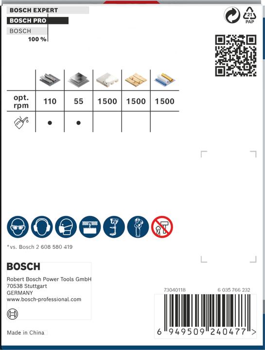 Valori nutrizionali e ingredienti Bosch Professional Zubehör Sega a tazza PRO Multi Material PC Plus, 79 mm (79 millimetri)