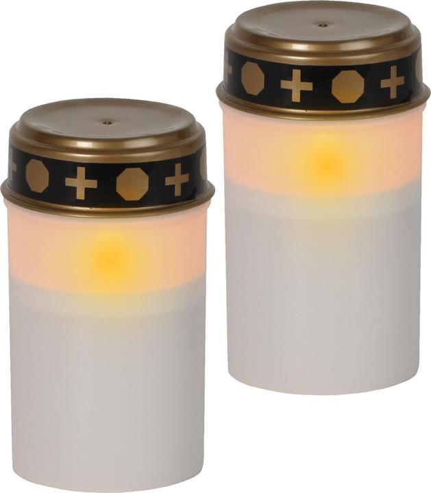 Produktbild Star Trading LED Grablicht mit Timer | Grabkerzen LED mit Batterie | Grabkerze LED 2er Set | Grablic (2 x)