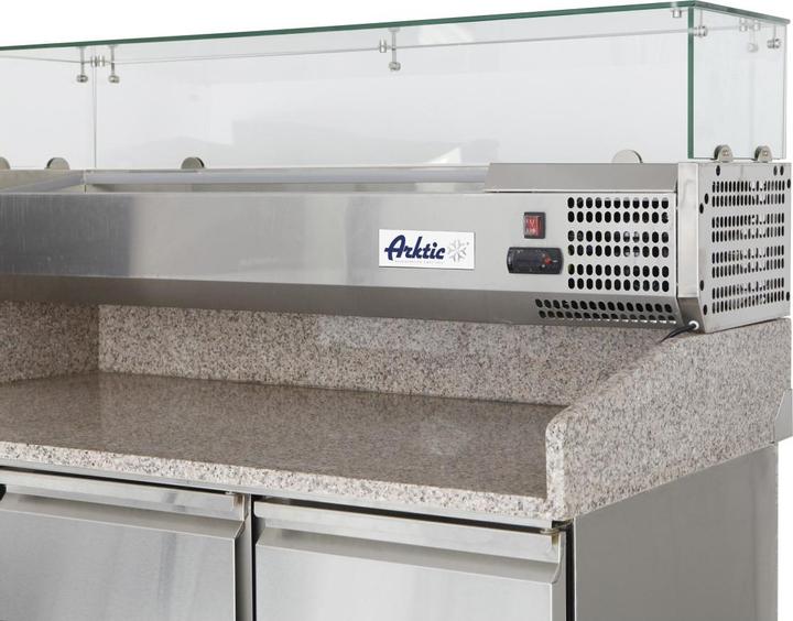 Actual product image Hendi Three-door pizza table with refrigerated display case 380+40 l 230V (254 l)