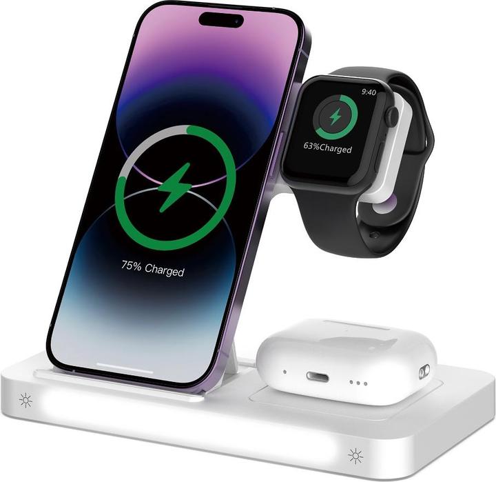 Produktbild Devia Smart 3in 1 kabelloses Ladegerät 15W weiss (15 W)