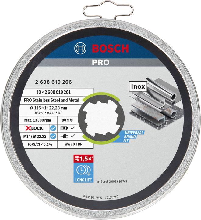 Productafbeelding Bosch Professional Zubehör X-LOCK Scheidingsdoos10x115 1mm Std Inox