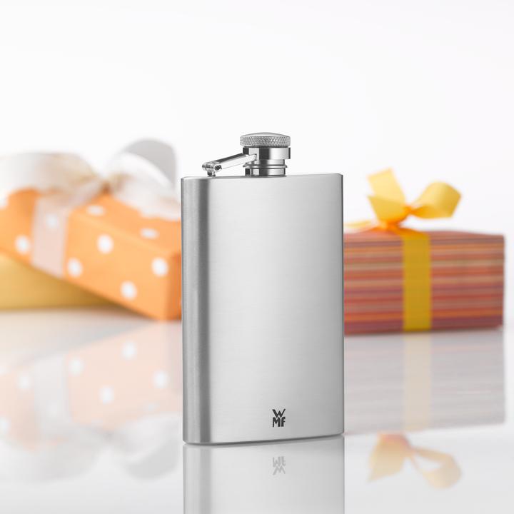 Produktbild WMF Flachmann 120ml 12x7cm Manhattan Cromargan Edelstahl mattiert Geschenkidee (120 ml)