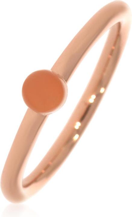 Immagine prodotto Xen Anello con pietra di luna color pesca da 4 mm e circa 0,30 ct. placcato oro rosa (58, 925 Argento)