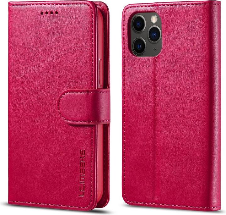Image du produit Ueli Express iPhone 12 / iPhone 12 Pro Livre Etui en cuir véritable avec porte-carte Rose (Apple iPhone 12 Pro, Apple iPhone 12)